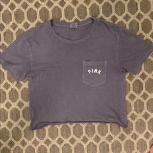 VS pink crop top tee